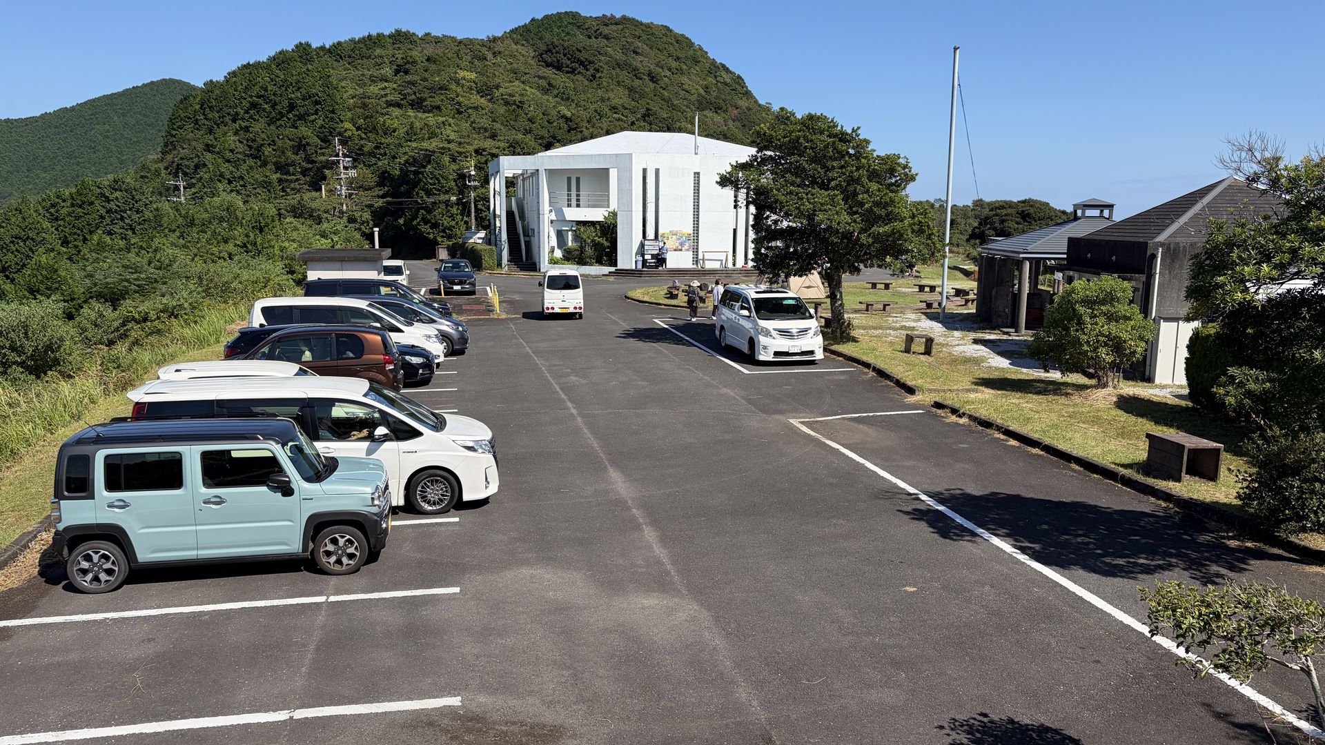 駐車場と管理棟